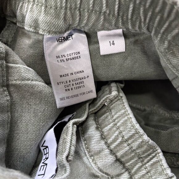 Vervet Jeans Womens Size 14 Green Cargo High Rise Loose Fit Wide Leg - Picture 5 of 8